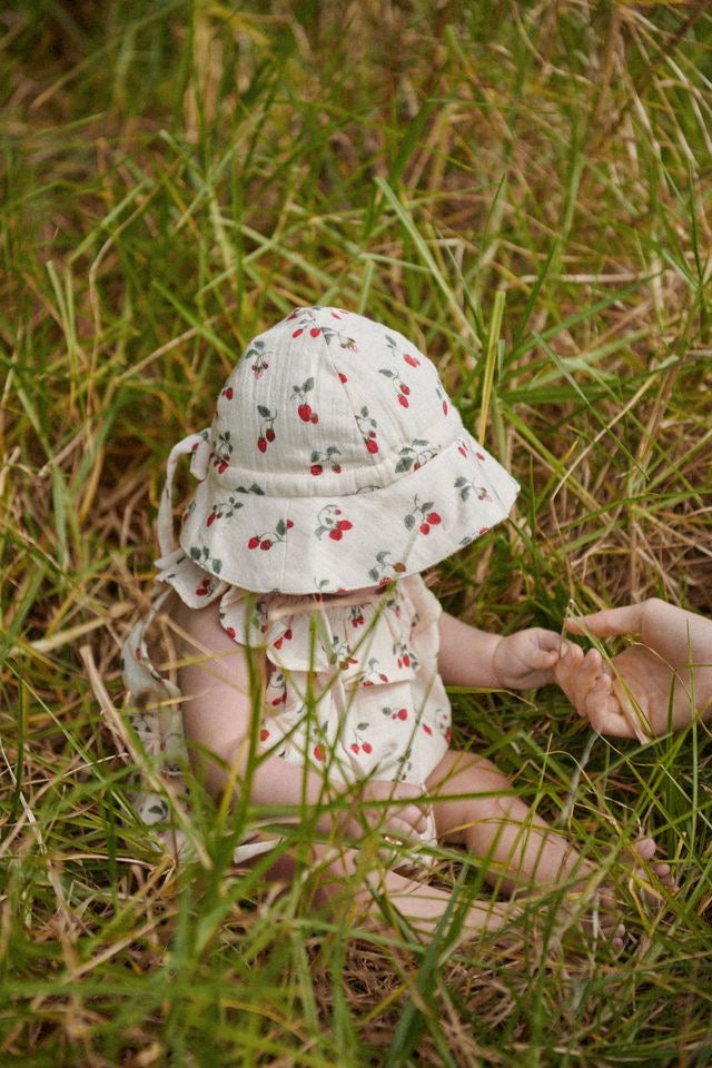 Crinkle Muslin Sunhat || Strawberry Blush