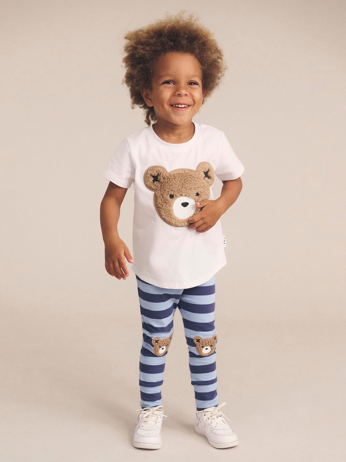 Furry Huxbear Stripe Leggings || Blue