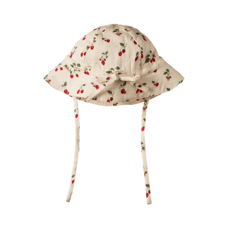 Crinkle Muslin Sunhat || Strawberry Blush