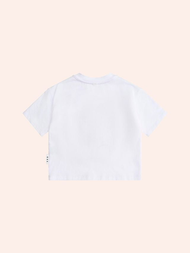 Strawberry Huxette Boxy Tee || White