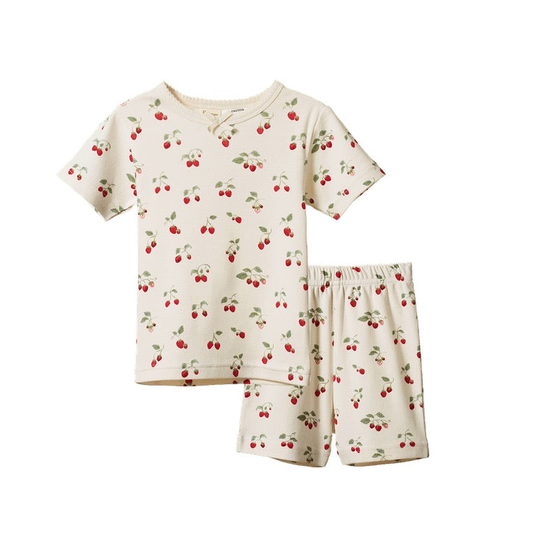 Shortie Pyjama Set || Strawberry Blush