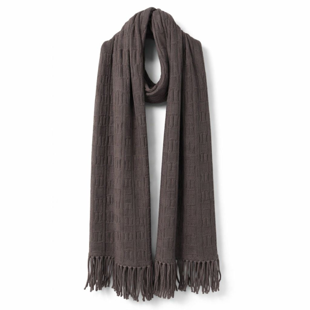 Adele - Cable Knit Scarf || Cocoa Powder