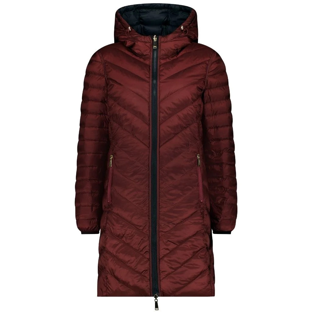 Arnie Womens Reversible Down Jacket || Black/Cabernet