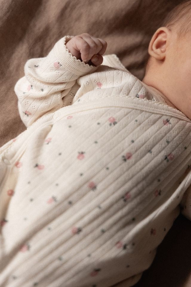 Kimono L/S Bodysuit Pointelle|| Posey Blossom Print