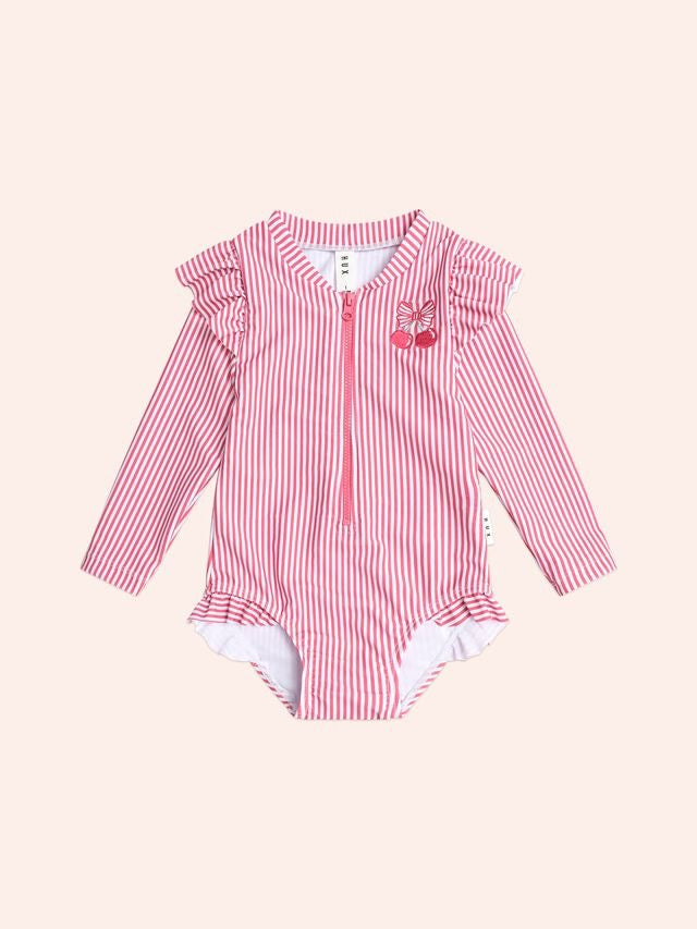 Frill Swimsuit || Cherry Pie Stripe