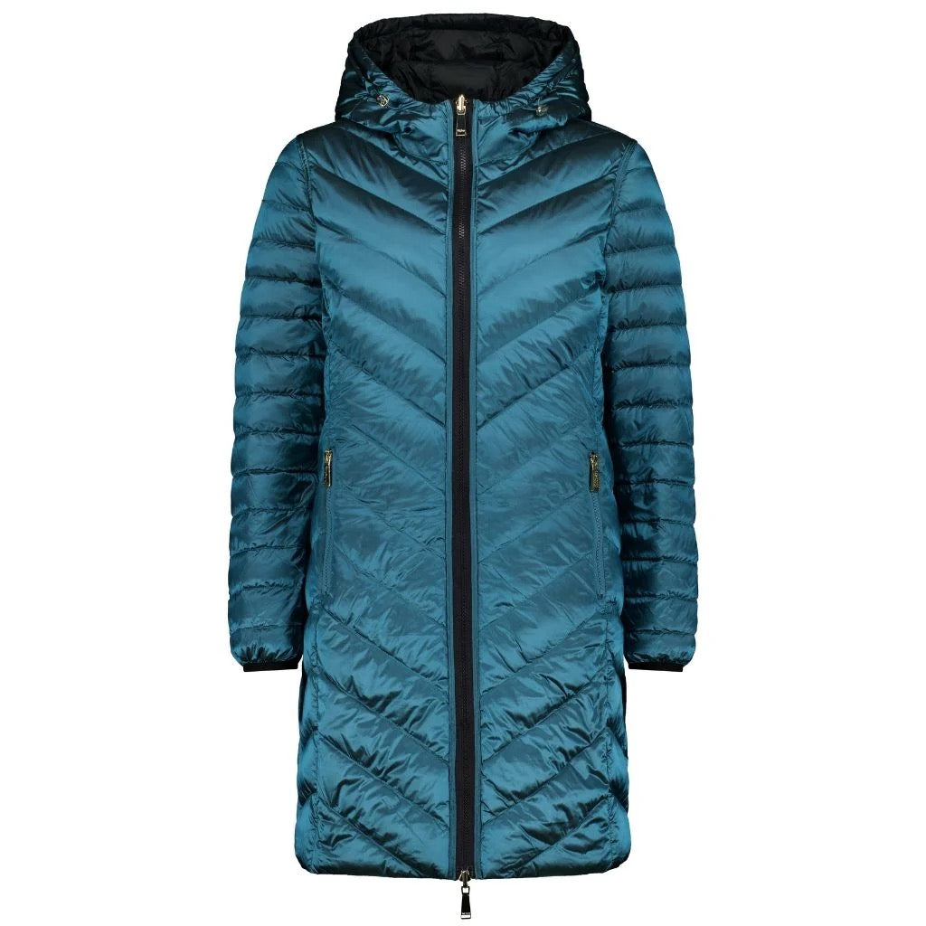 Arnie Womens Reversible Down Jacket || Black/Empire Teal