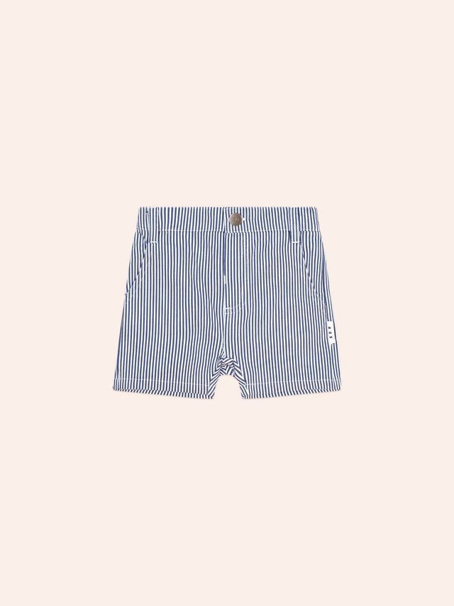 Classic Stripe Chino Shorts || Navy/Almond