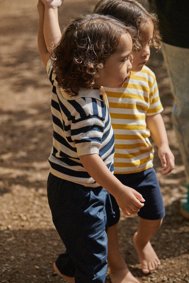 Stevie Polo || Navy Bold Stripe