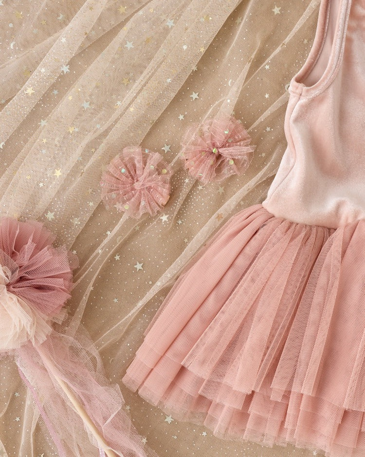 Flutter Tulle Clips || Rose