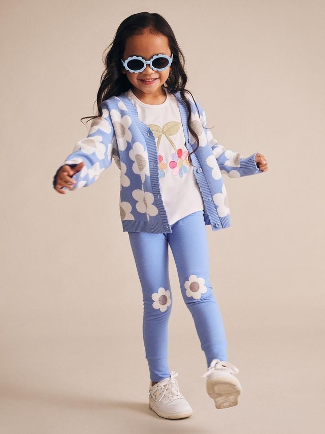 Daisy Scalloped Knit Cardi || Seaside
