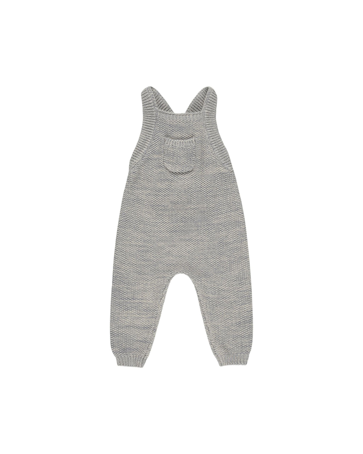 Knit Overalls || Heathered Blue