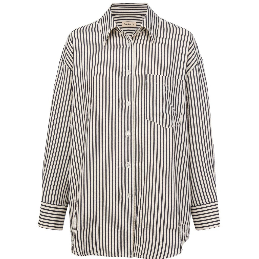 Sassy Stripe Shirt || Navy/White Stripe
