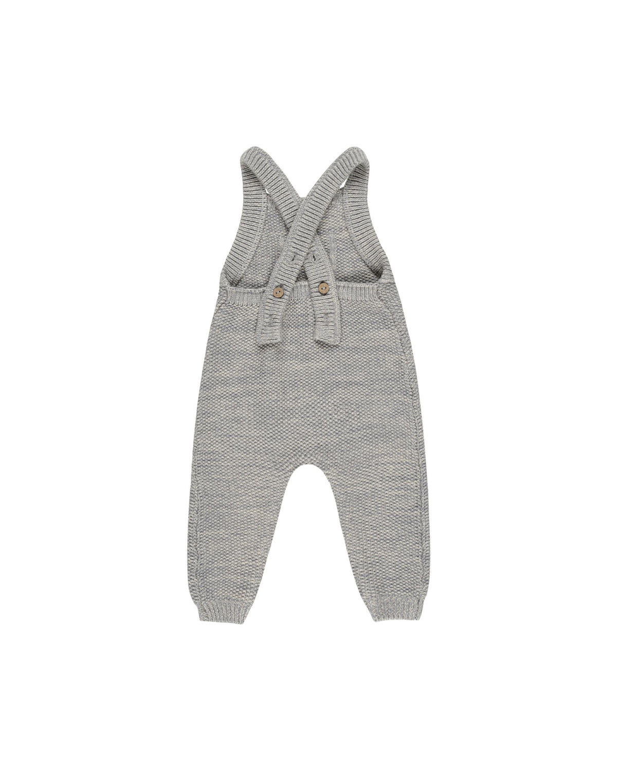 Knit Overalls || Heathered Blue