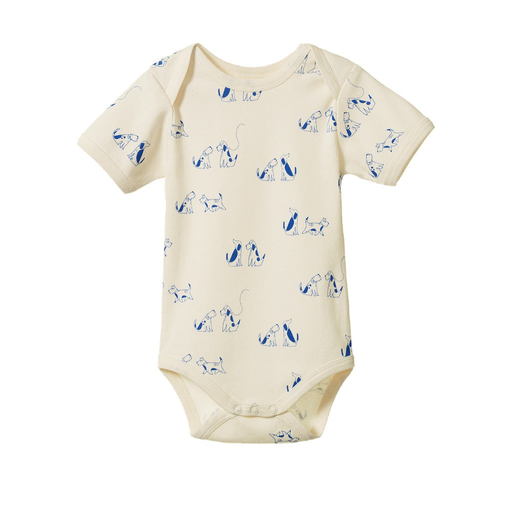 Short Sleeve Bodysuit || Dog Walk Print