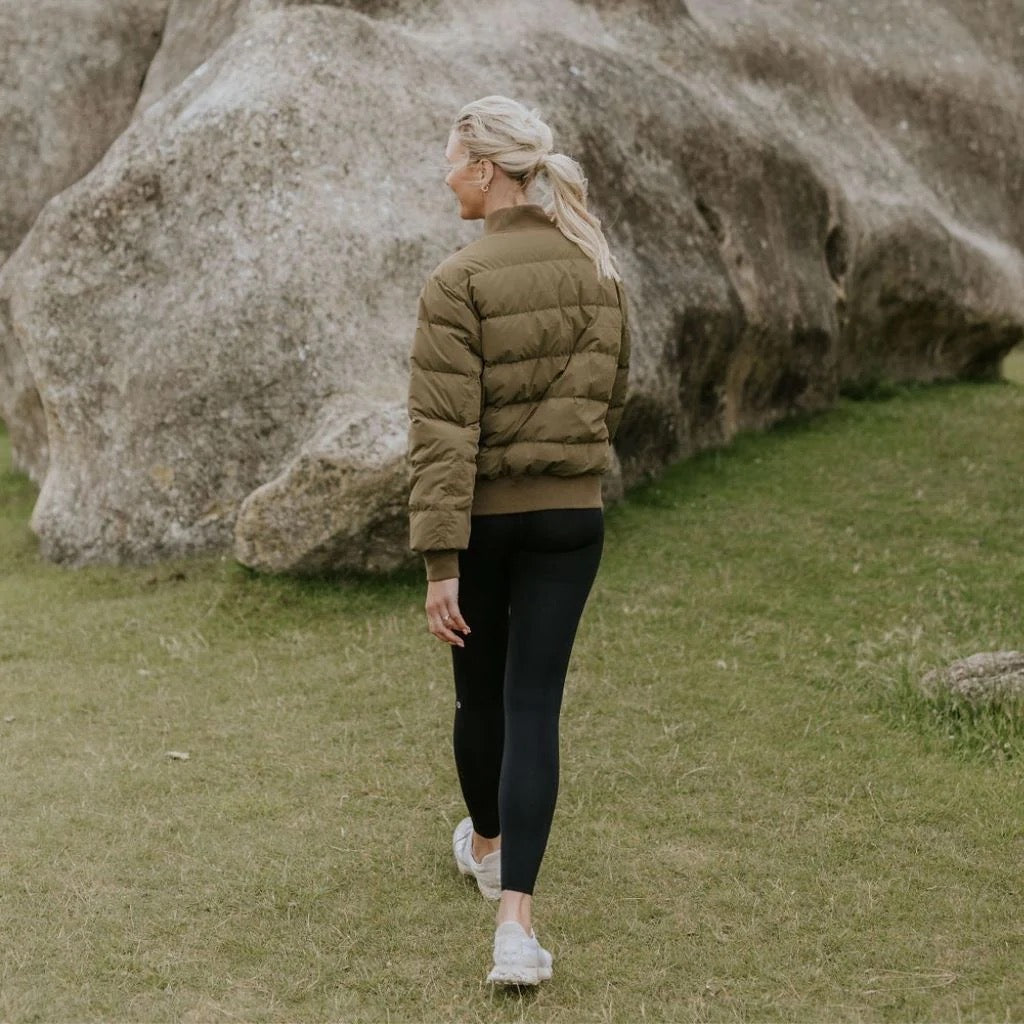 Rue Women&#39;s Down Bomber Jacket || Loden