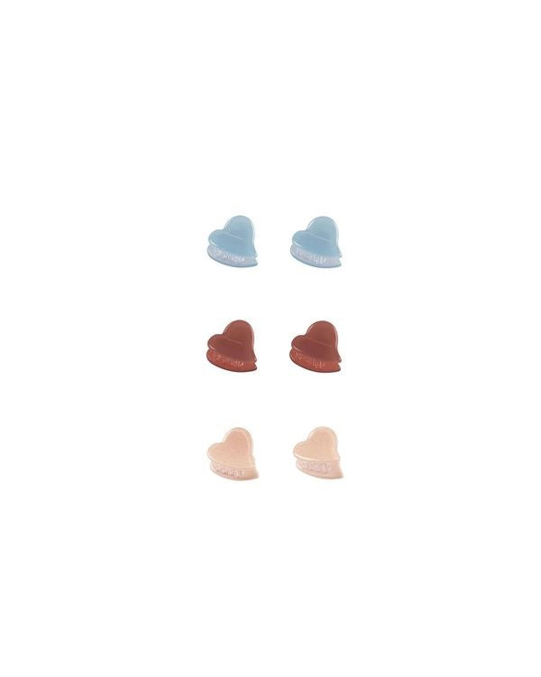 Heart Mini Clip || Light Blue/Poppy/Shell