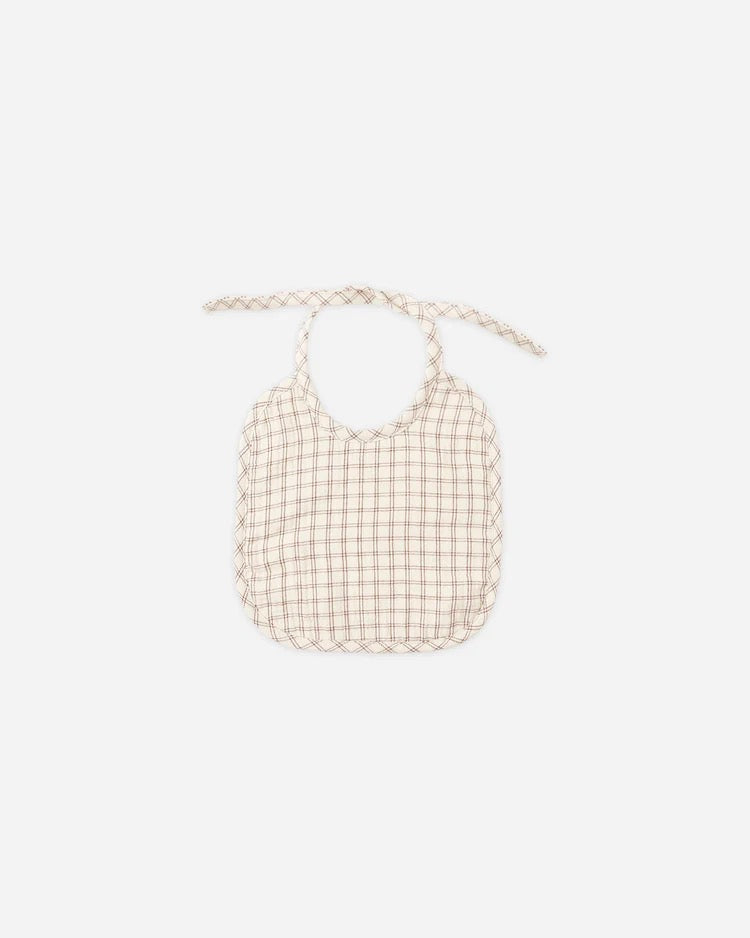 Woven Tie Bib || Cedar Check