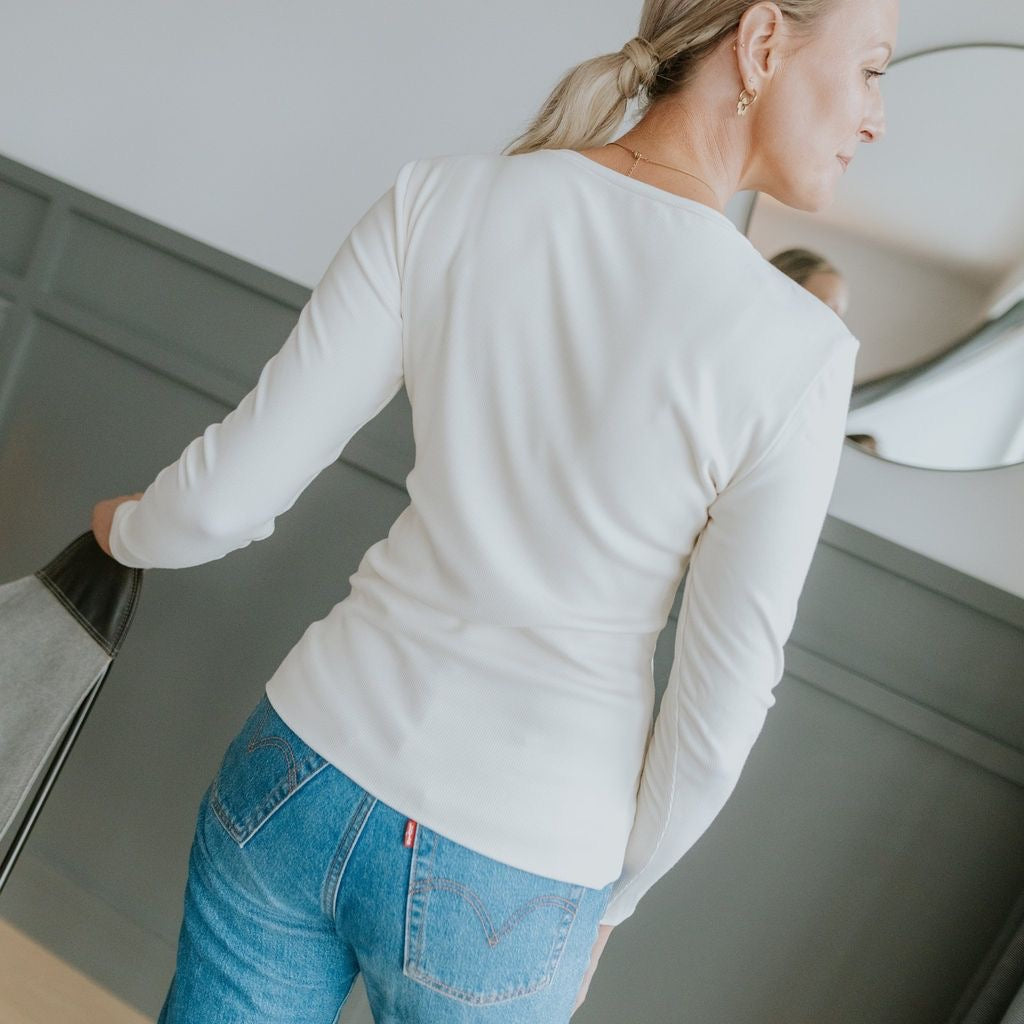 Lina Women's Long Sleeve Knit || Pearl