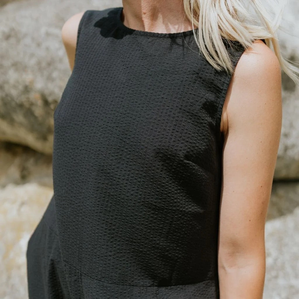 Anna - Womens Drop Waist Dress || Black