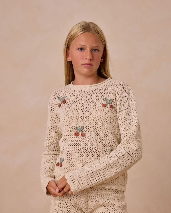 Crochet Knit Pullover Teen || Cherries