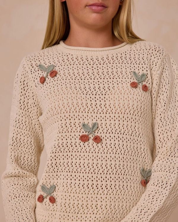 Crochet Knit Pullover Teen || Cherries