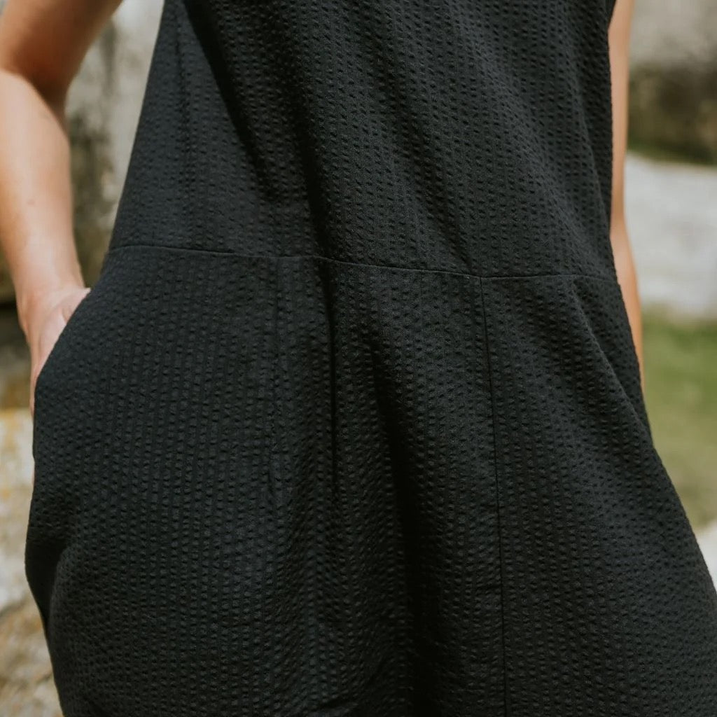 Anna - Womens Drop Waist Dress || Black