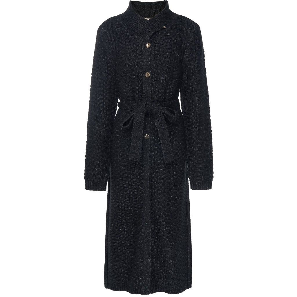 Naomi - Women's Long Knit Coat || Black