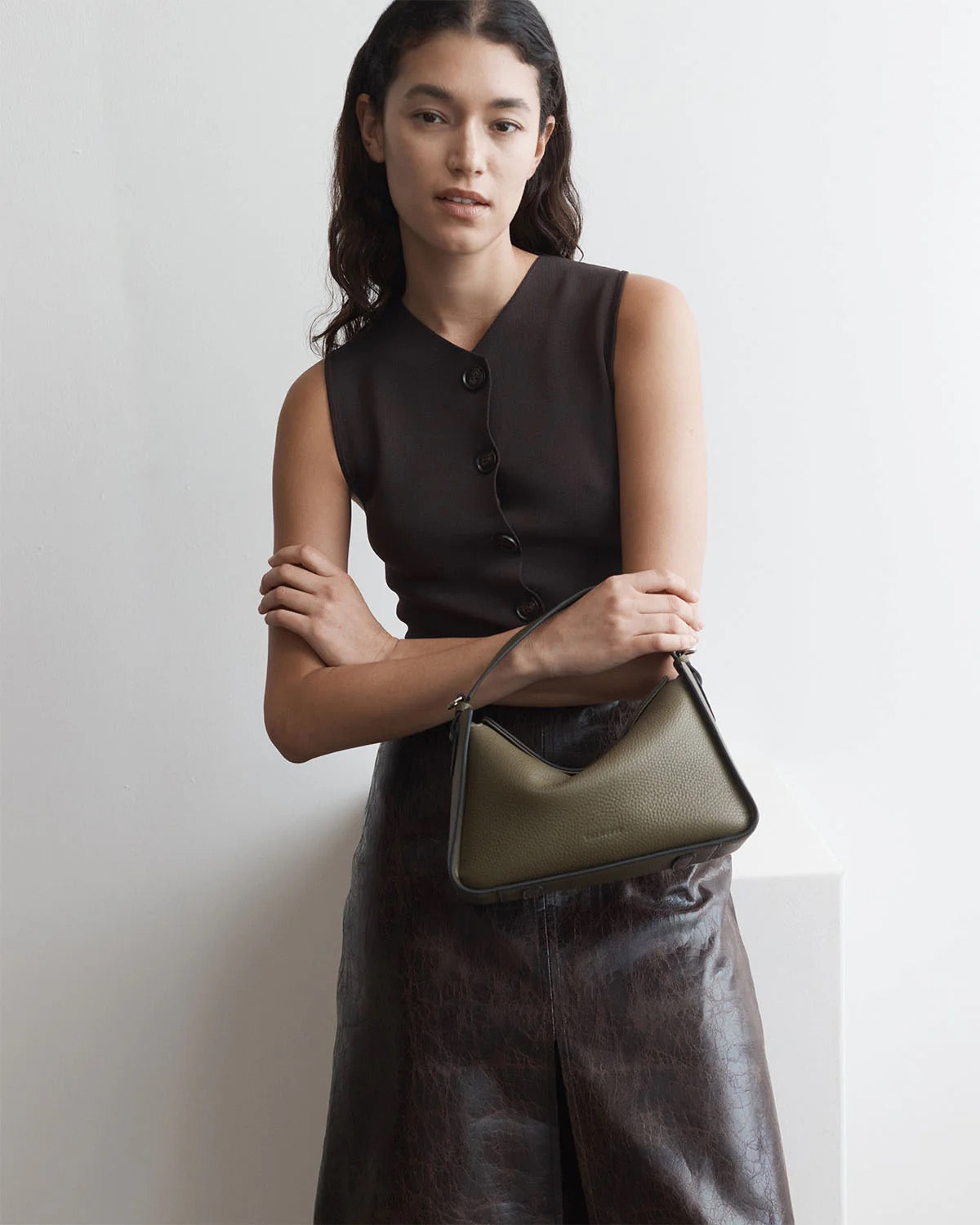 Clementine Bag || Olive Pebbled Leather