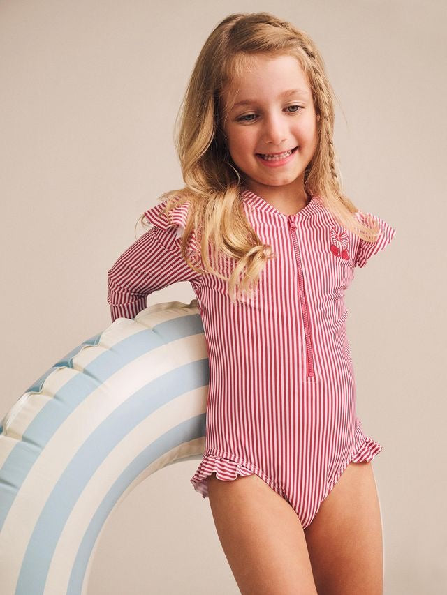 Frill Swimsuit || Cherry Pie Stripe