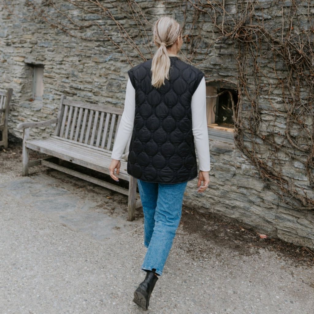 Neve - Women's Quilted Vest || Black