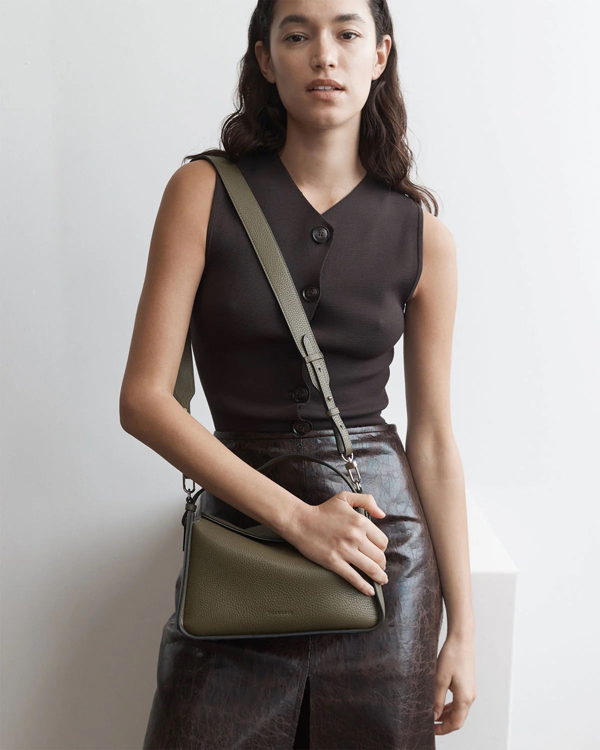 Clementine Bag || Olive Pebbled Leather