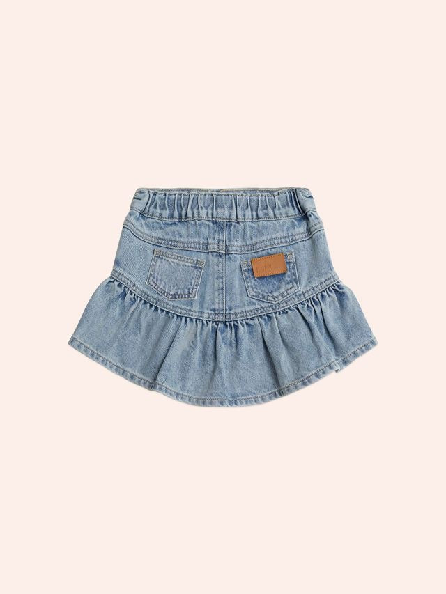 Dreamy Denim Frilly Skirt