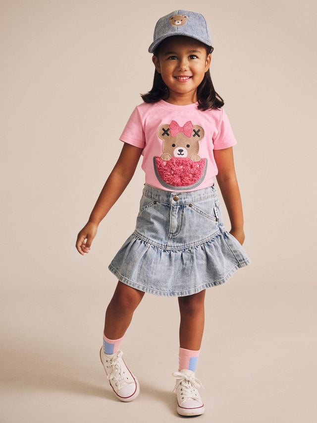 Dreamy Denim Frilly Skirt