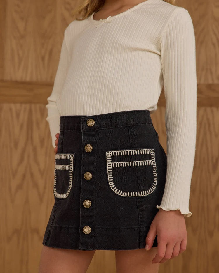 Ribbed Long Sleeve Tee || Ivory