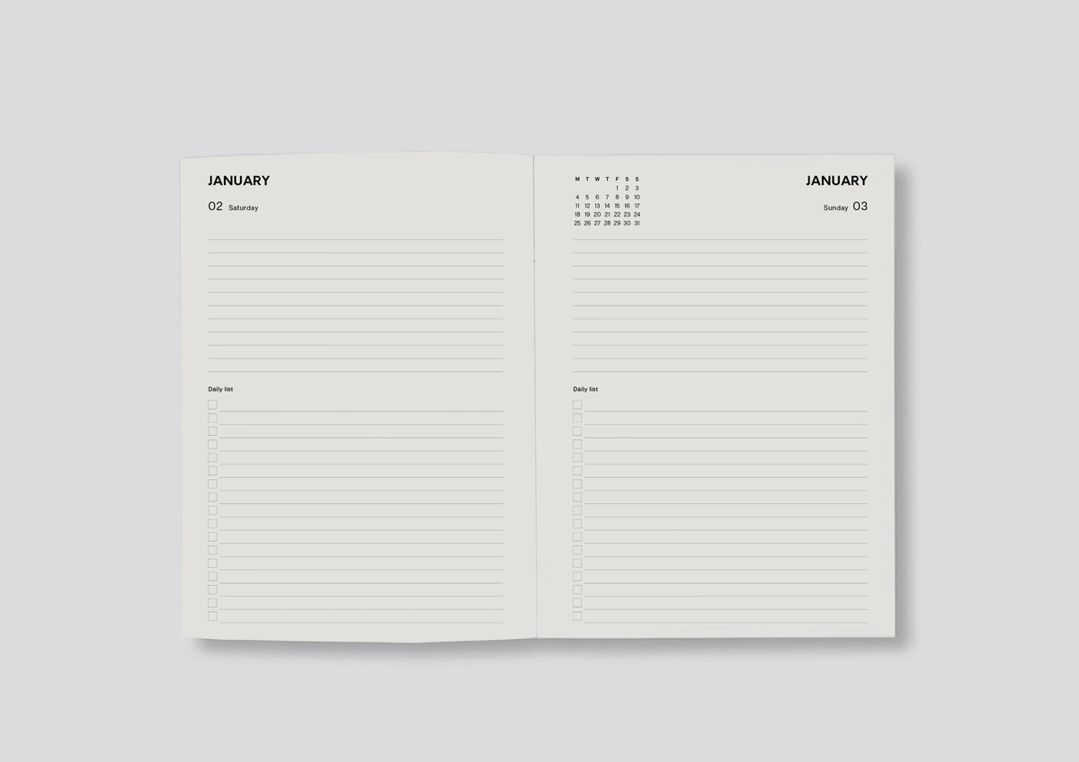 Lettuce Daily Diary 2027 || Minimal Typographic
