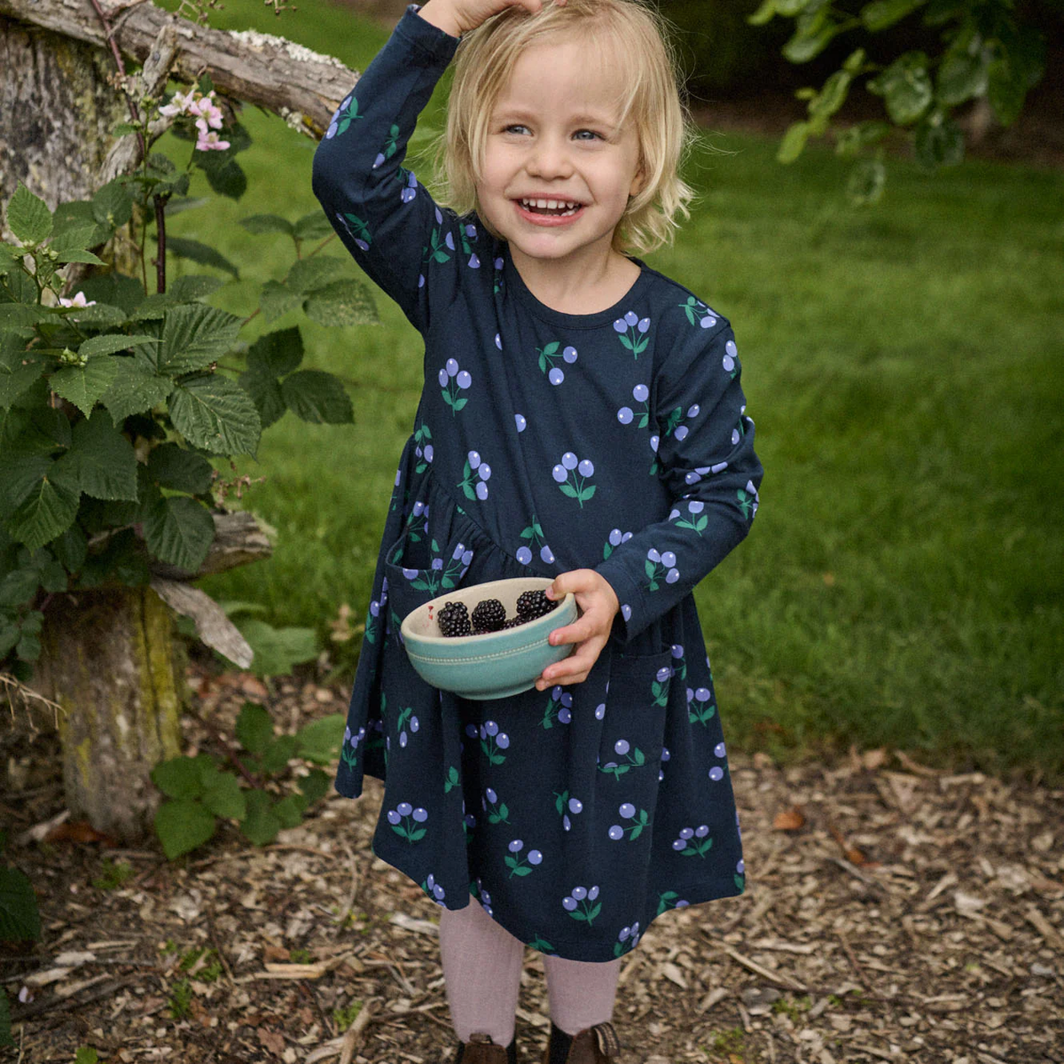 L/S Twirl Dress || WInter Berry Navy