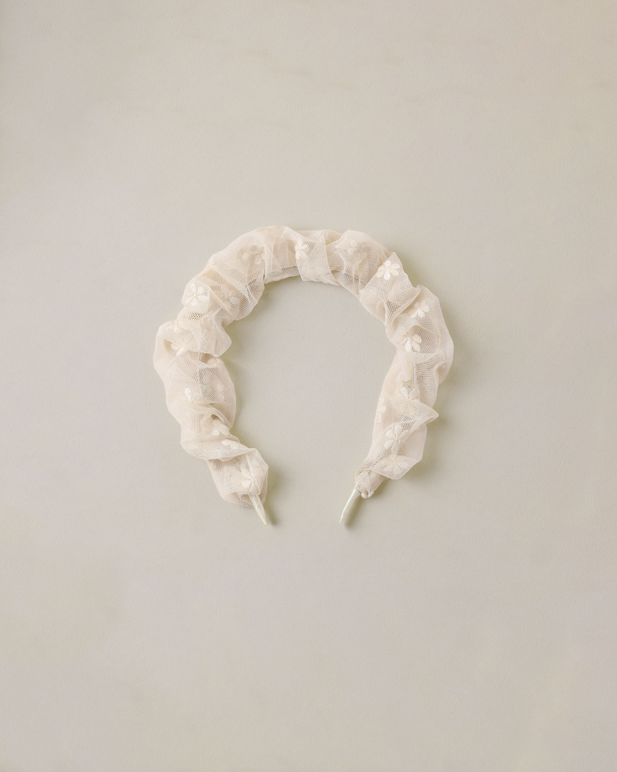 Gathered Headband || Embroidered Daisy