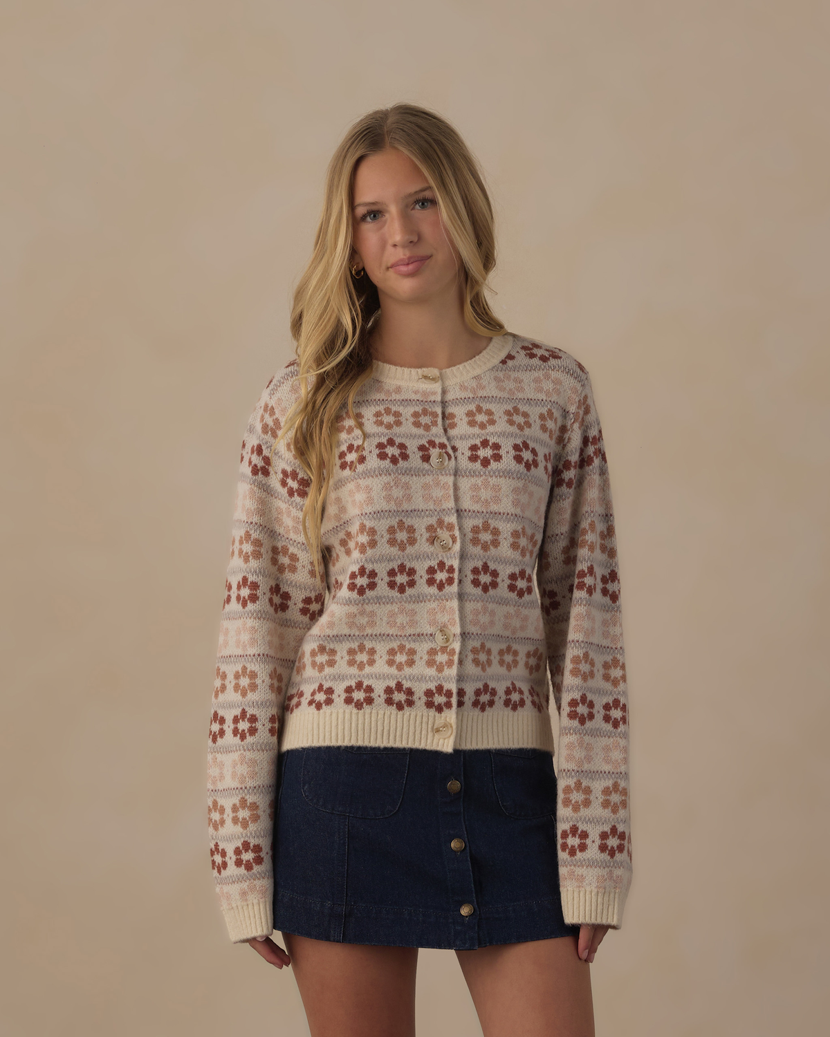 Teen Cheyenne Cardigan || Flower Fair Isle