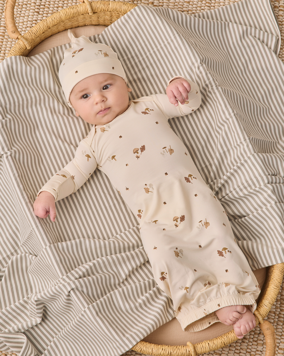 Baby Bamboo Gown + Hat Set || Woodlands