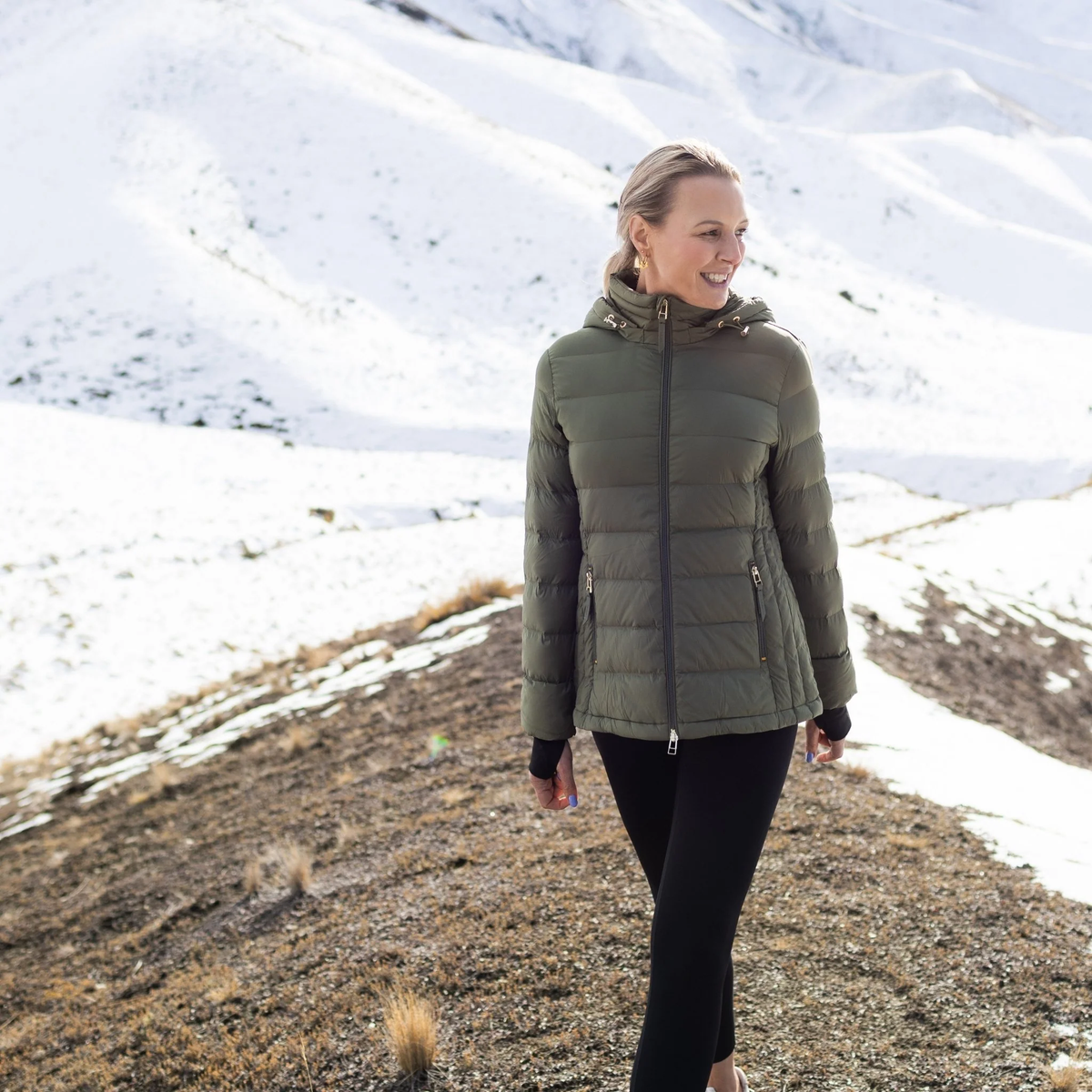 Lucy - Women's 90/10 Packable Down Jacket || Olive Green