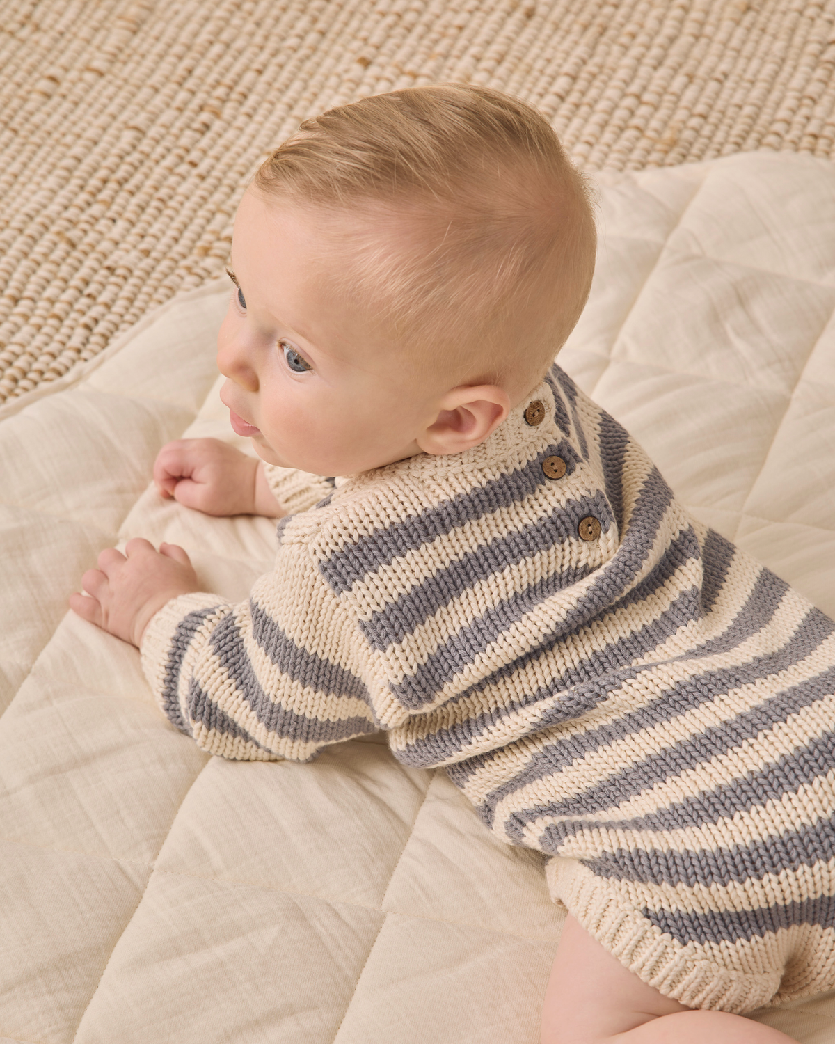Rex Romper || Slate Stripe