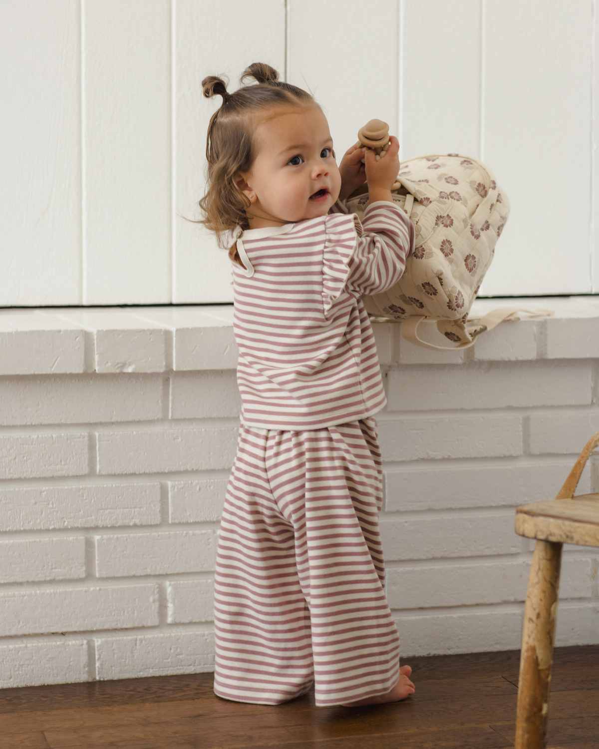 Ruffle Cosy Set || Mulberry Stripe