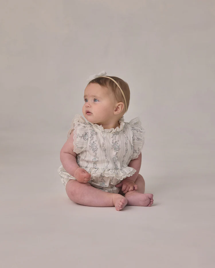 Alice Romper || French Floral Stripe