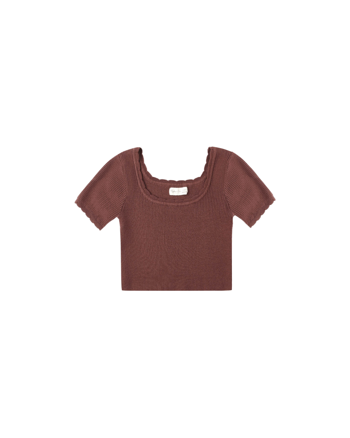 Scallop Tee Womens || Burgundy
