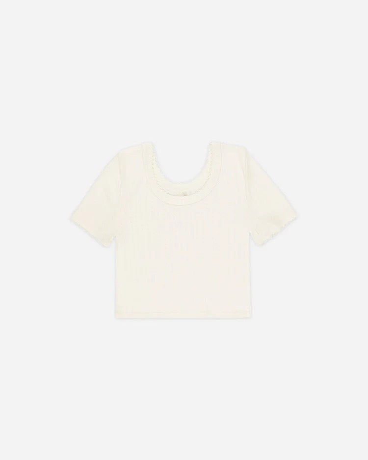 Pointelle Tee || Ivory