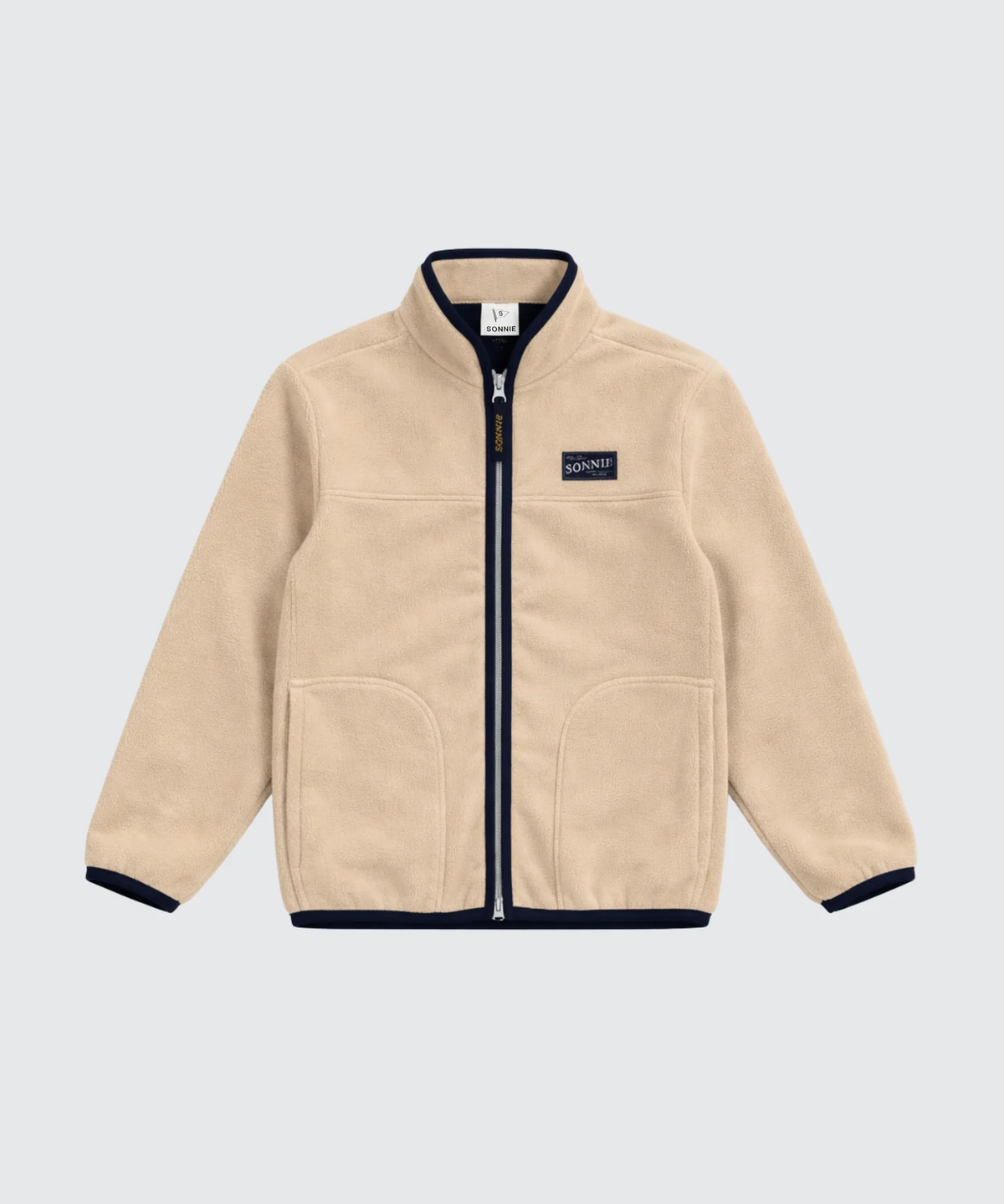 Max Zip Fleece Jacket || Natural/Navy