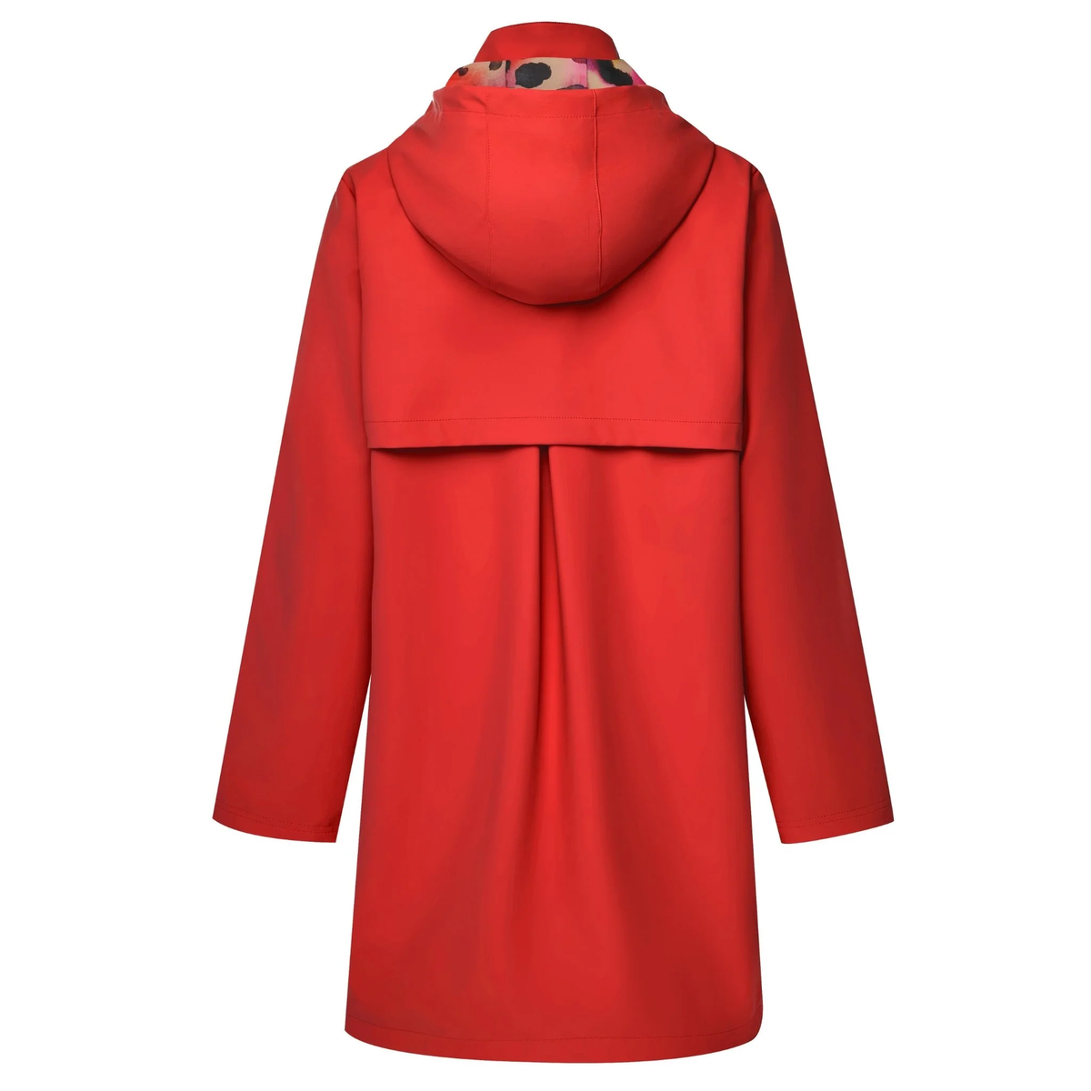 Billie - Women's PU Coated Raincoat || Cherry Tomato With Evie Alternative Animal Print