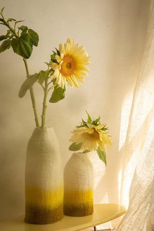 Shade Bell Vase Cover || Lemon/Pistachio