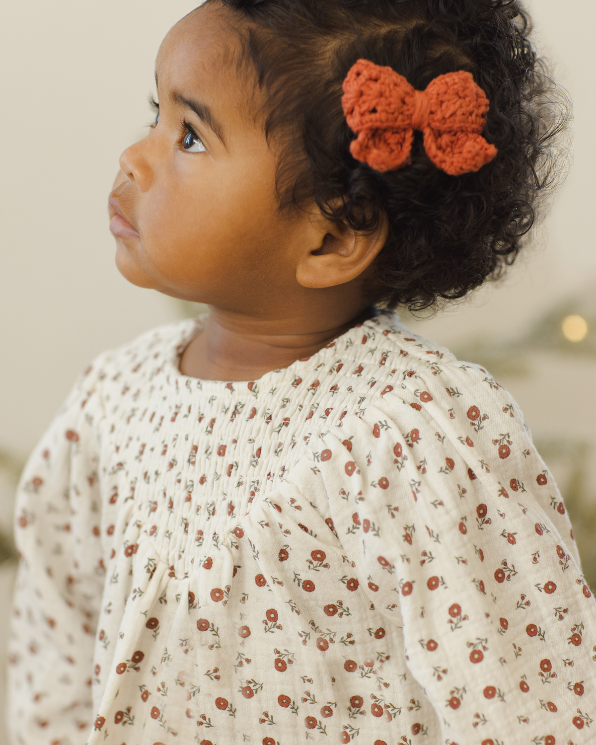 V Smocked Dress || Winter Ditsy