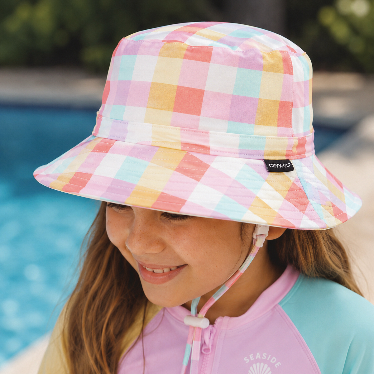 Swim Bucket Hat || Pop Gingham